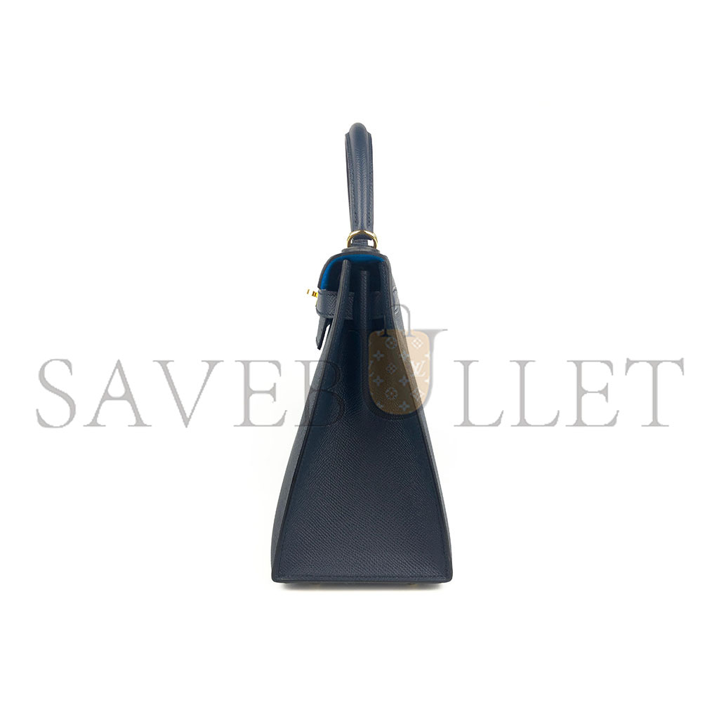 H**mes kelly 25 black blue epsom gold (25*17*7cm)